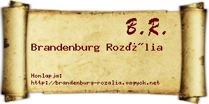 Brandenburg Rozália névjegykártya