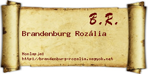 Brandenburg Rozália névjegykártya